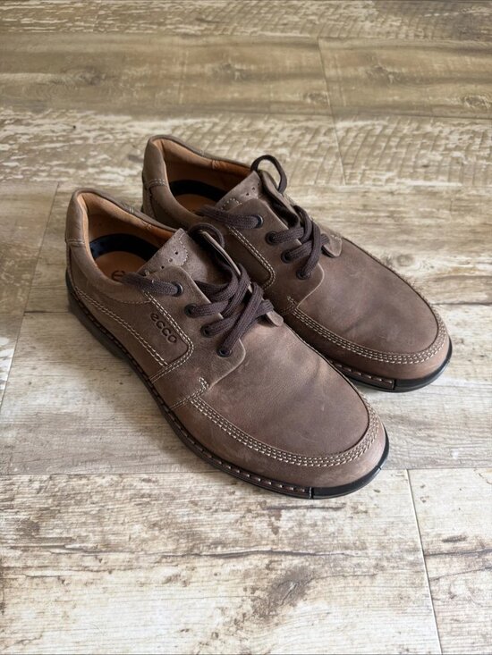 ECCO Fusion II Nubuck Leather Walking Comfort Cocoa Oxfords Men’s US 8.5 EU 42